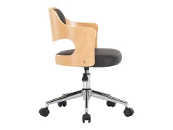 Sillas de comedor giratorias 6 unidades madera curvada y cuero negro