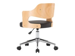 Sillas de comedor giratorias 6 unidades madera curvada y cuero negro