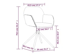 Sillas de comedor giratorias 2 unidades terciopelo azul