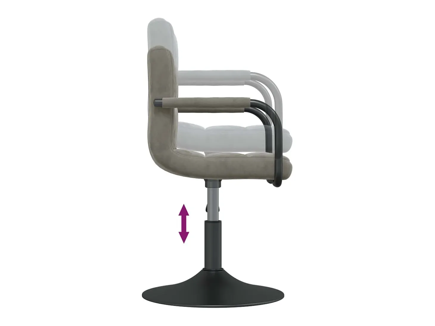 Sillas de comedor giratorias 2 uds de terciopelo gris claro