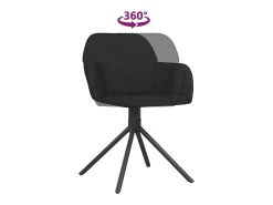 Sillas de comedor giratorias 2 uds terciopelo negro