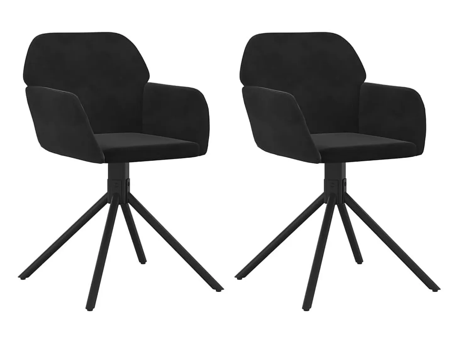 Sillas de comedor giratorias 2 uds terciopelo negro