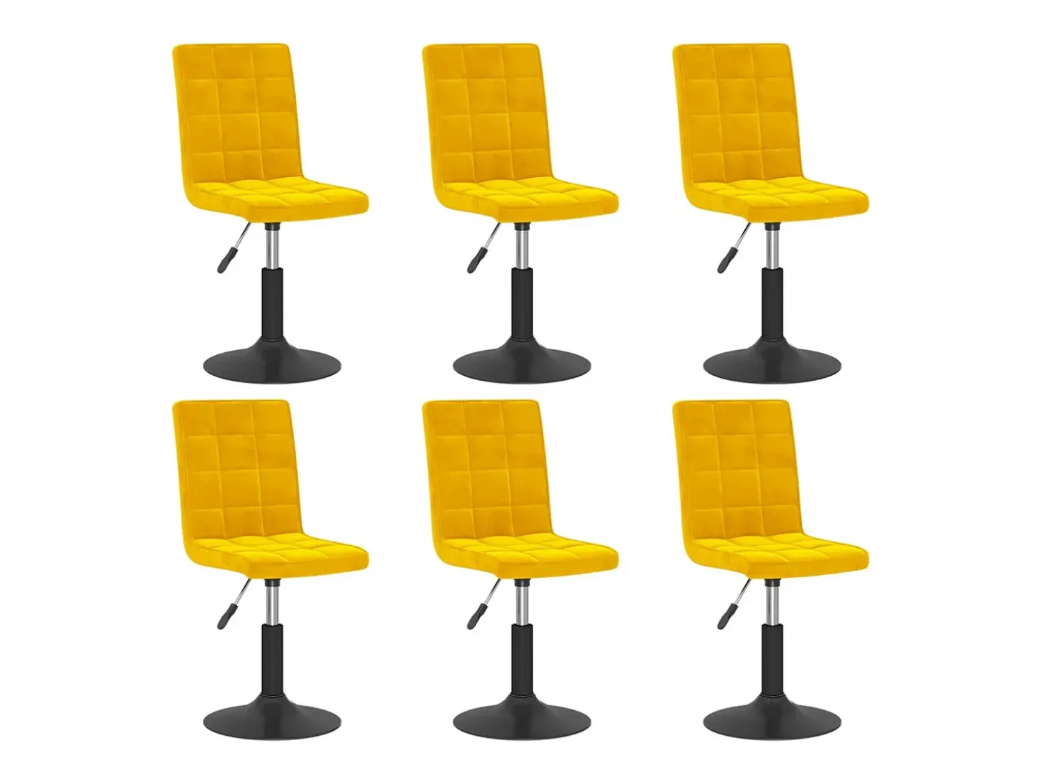 Sillas de comedor giratorias 6 unidades terciopelo amarillo mostaza