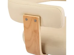 Sillas de comedor giratorias 2 unidades cuero sintético color crema