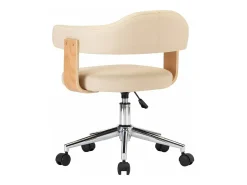 Sillas de comedor giratorias 2 unidades cuero sintético color crema
