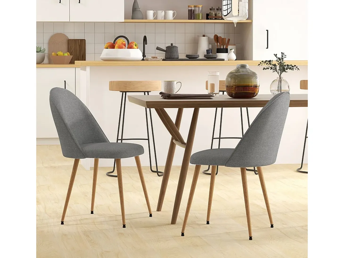 Sillas de comedor gris 50x52x83 cm HOMCOM