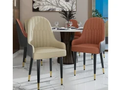 Sillas de comedor juego de 2 sillas de cocina cómodas sillones de mesa de comedor en cuero 52x49x90cm