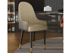 Sillas de comedor juego de 2 sillas de cocina cómodas sillones de mesa de comedor en cuero 52x49x90cm - Crema blanco