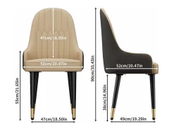 Sillas de comedor juego de 2 sillas de cocina cómodas sillones de mesa de comedor en cuero 52x49x90cm - Crema blanco