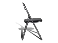 Sillas de comedor plegables 2 uds cuero sintético y acero negro