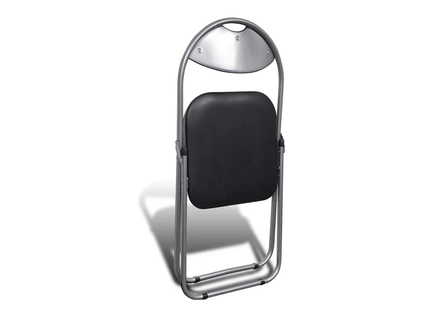 Sillas de comedor plegables 2 uds cuero sintético y acero negro