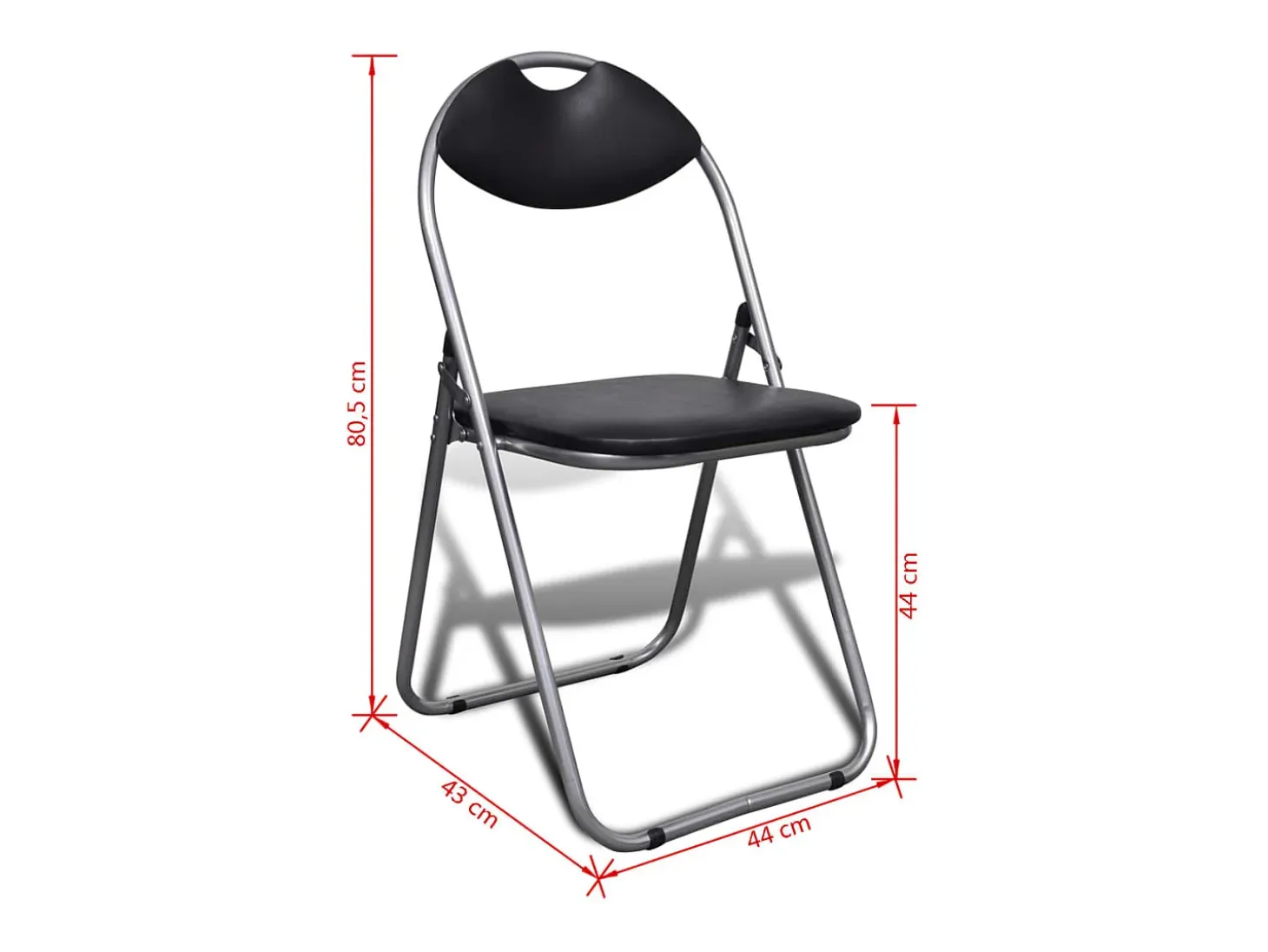 Sillas de comedor plegables 2 uds cuero sintético y acero negro
