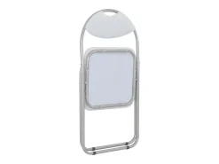Sillas de comedor plegables 2 unidades cuero sintético blanco