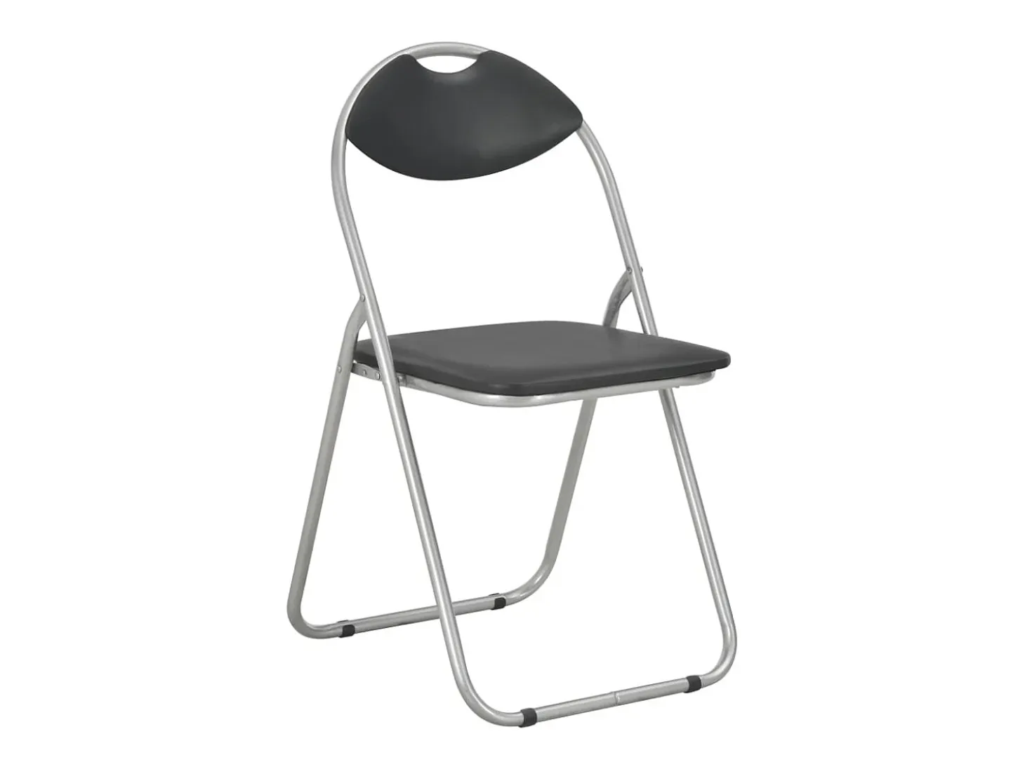 Sillas de comedor plegables 6 unidades cuero sintético negro