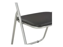 Sillas de comedor plegables 2 unidades cuero sintético negro