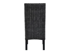 Sillas de comedor ratán Kubu y madera mango negro 2 unidades