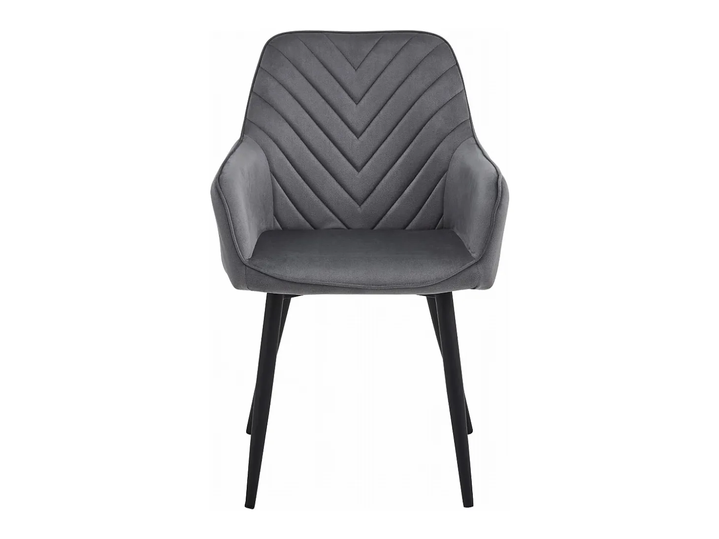 Sillas de comedor Valora WAAV – Terciopelo gris oscuro con patas negras x 2