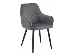 Sillas de comedor Valora WAAV – Terciopelo gris oscuro con patas negras x 2