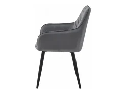 Sillas de comedor Valora WAAV – Terciopelo gris oscuro con patas negras x 2
