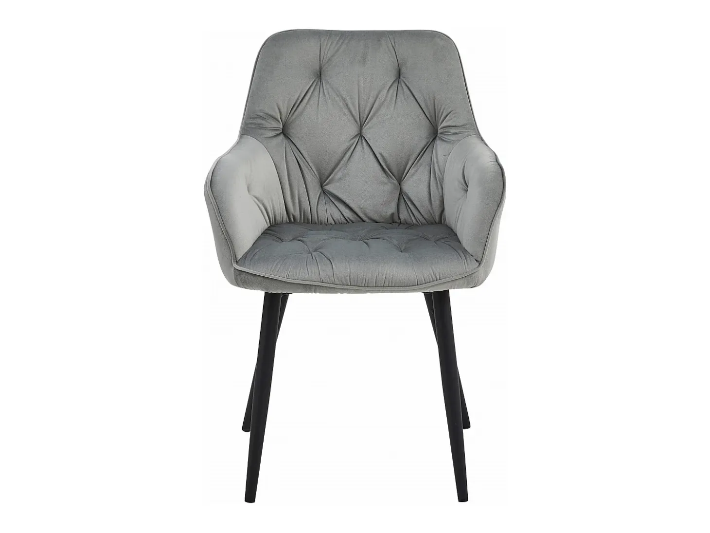 Sillas de comedor Valora LUKK – Terciopelo gris plateado con patas negras x 2