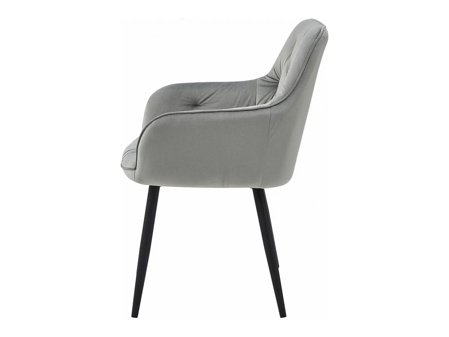 Sillas de comedor Valora LUKK – Terciopelo gris plateado con patas negras x 2