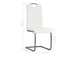 Sillas de comedor voladizas 2 unidades cuero sintético blanco
