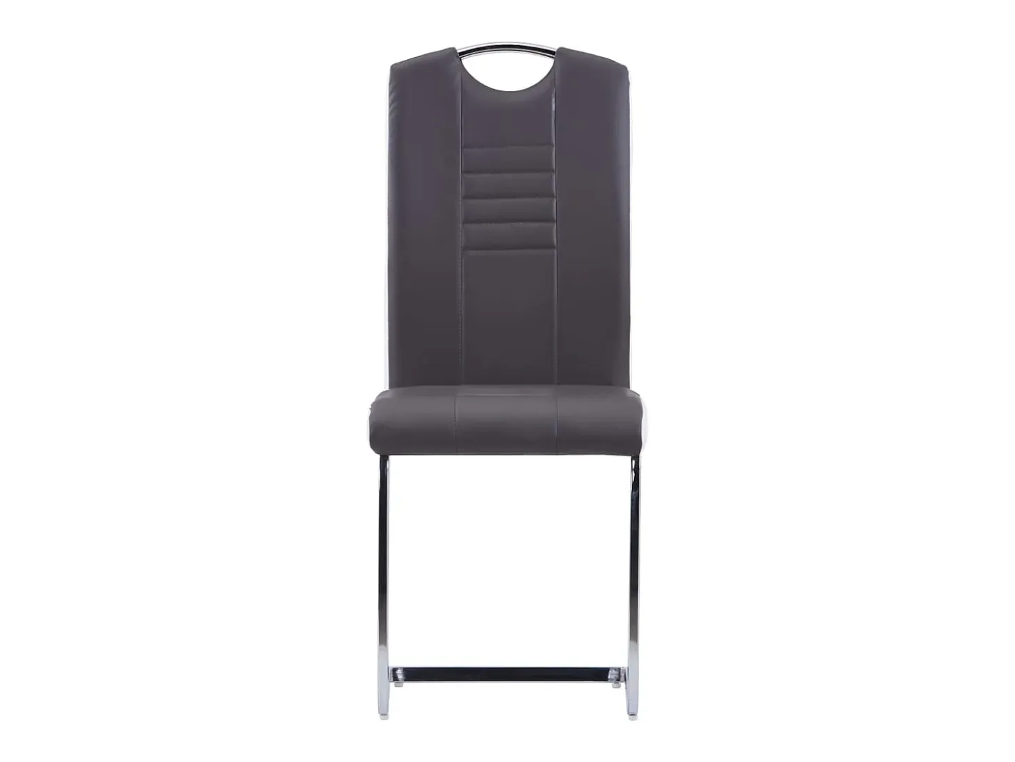 Sillas de comedor voladizas 2 unidades cuero sintético gris