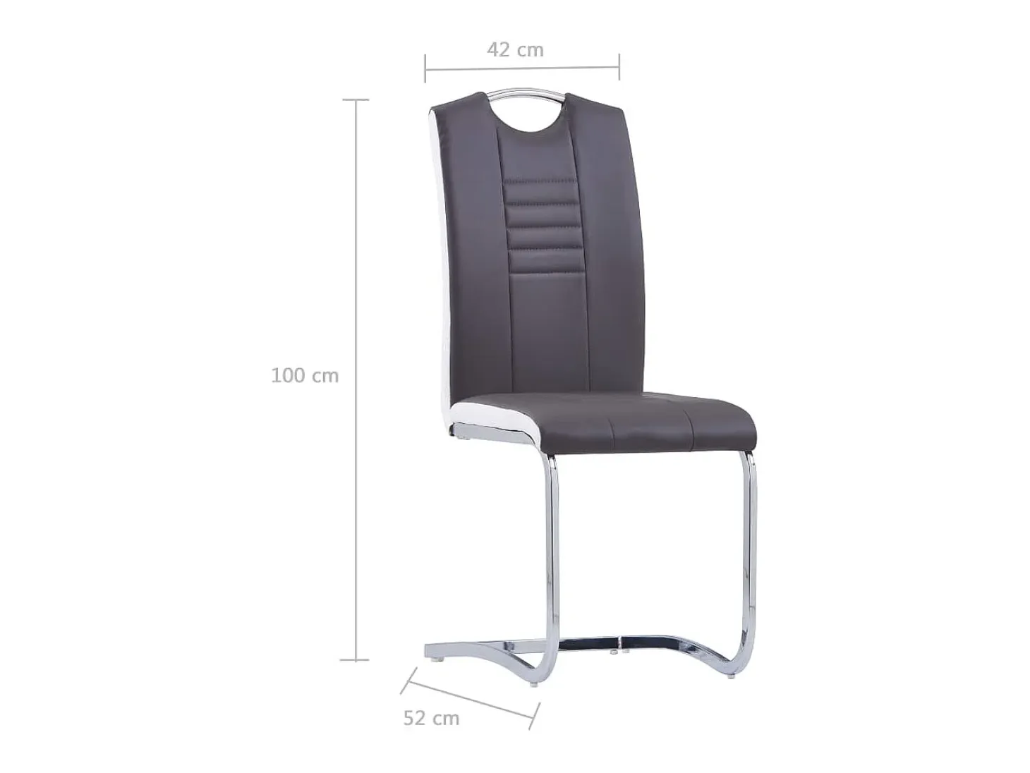 Sillas de comedor voladizas 2 unidades cuero sintético gris