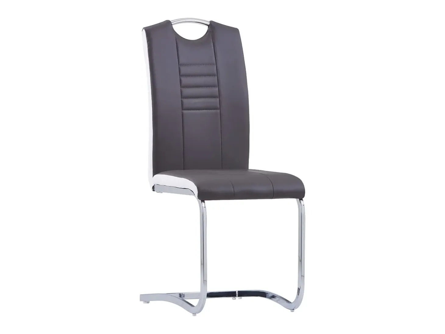 Sillas de comedor voladizas 2 unidades cuero sintético gris