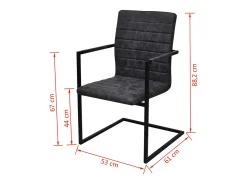 Sillas de comedor voladizas 4 unidades cuero sintético negro