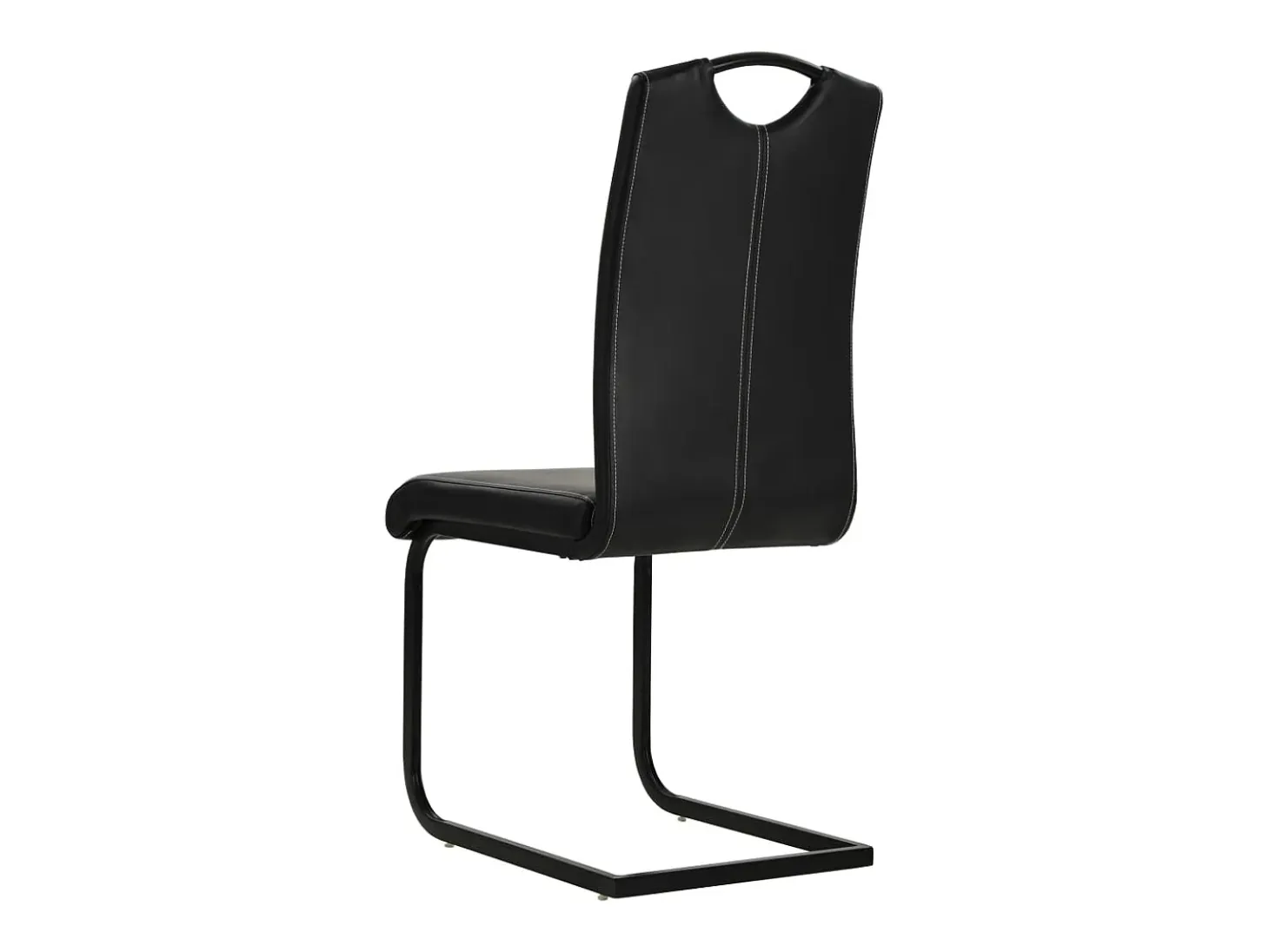 Sillas de comedor voladizas 2 unidades cuero sintético negro
