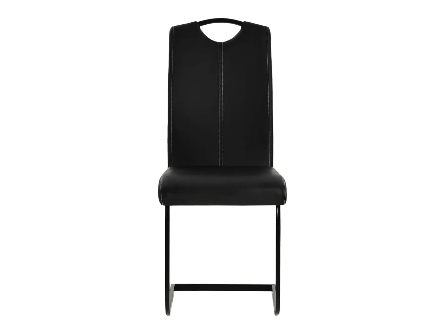 Sillas de comedor voladizas 2 unidades cuero sintético negro