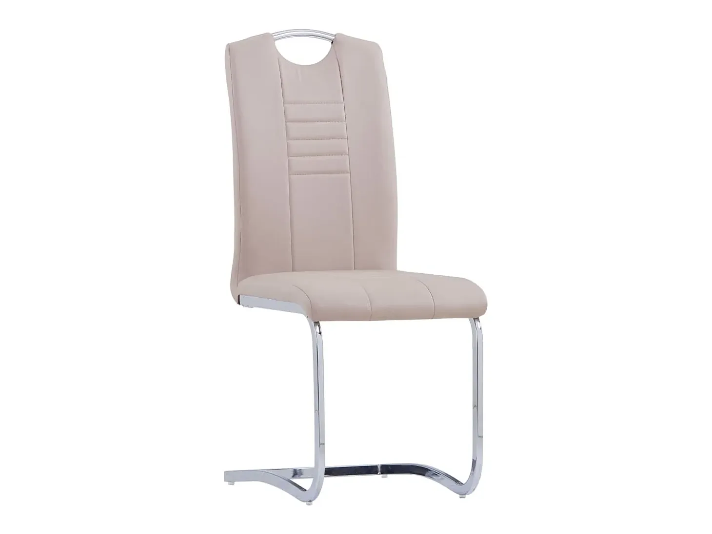 Sillas de comedor voladizas 2 uds cuero sintético capuchino