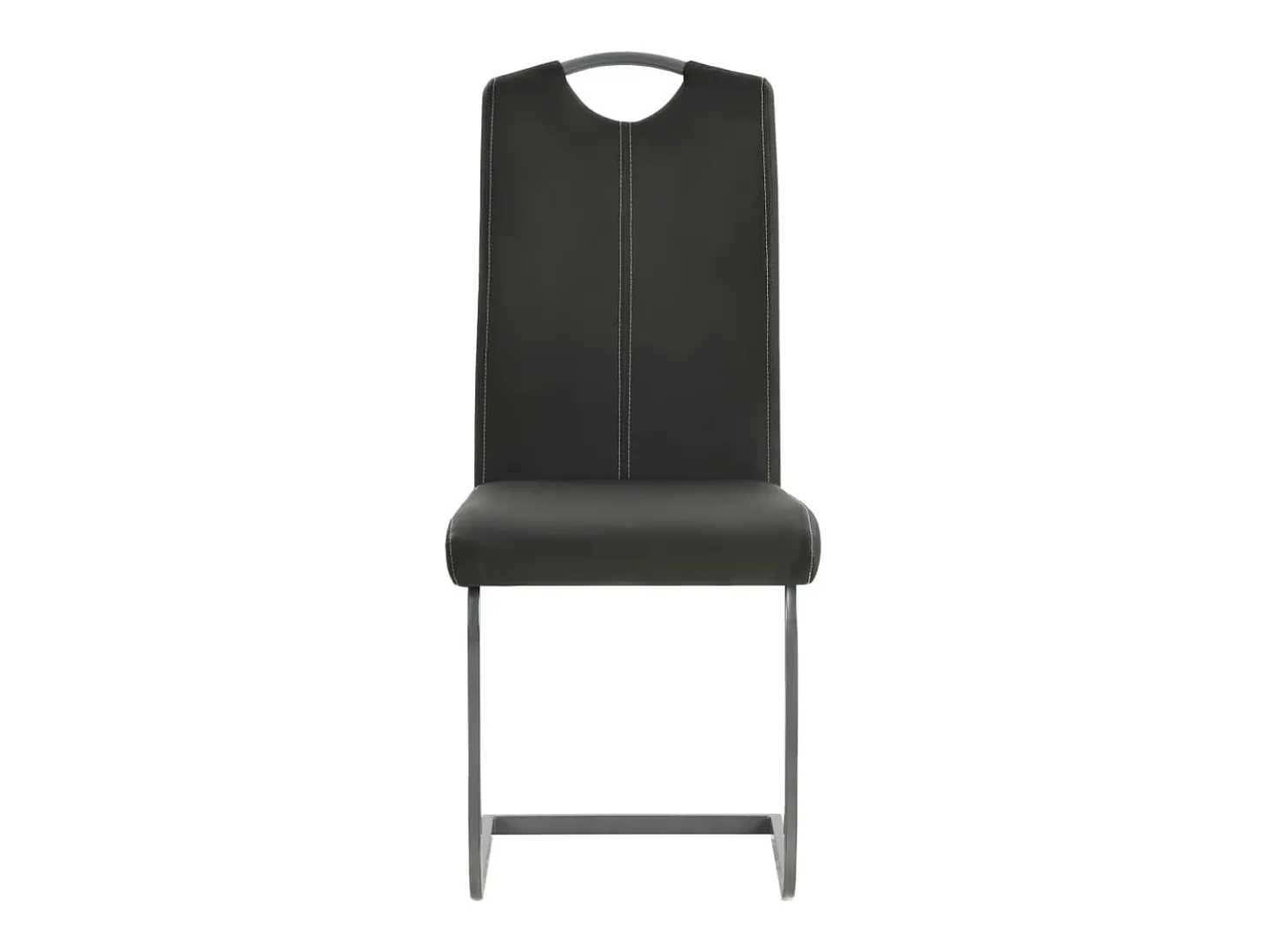 Sillas de comedor voladizas 6 unidades cuero sintético gris