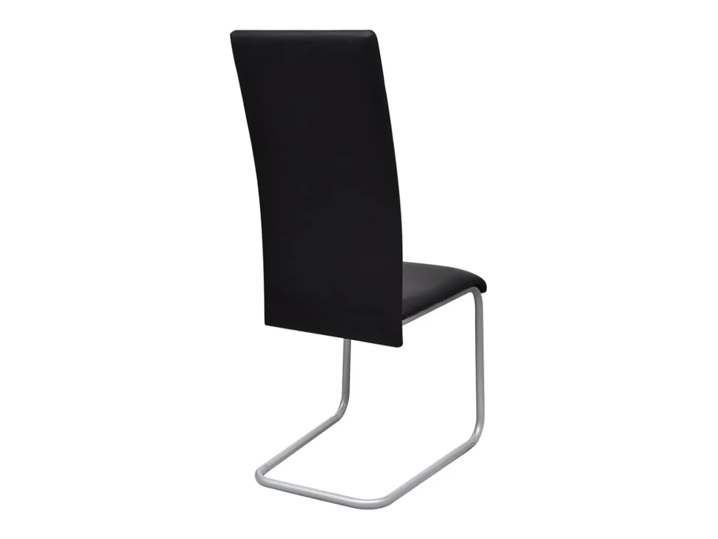 Sillas de comedor voladizas 2 unidades cuero sintético negro ES132450