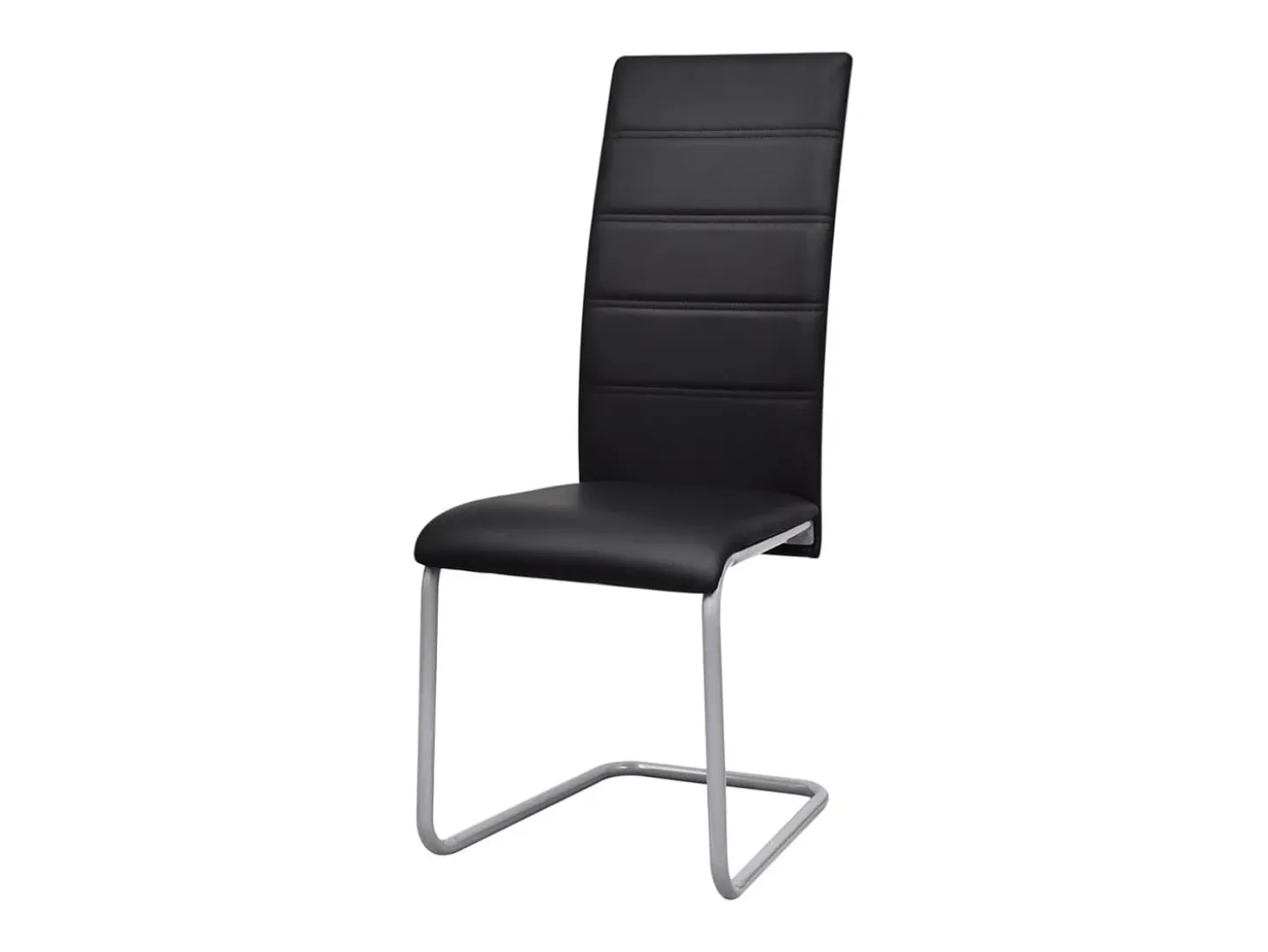 Sillas de comedor voladizas 2 unidades cuero sintético negro