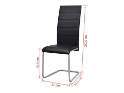 Sillas de comedor voladizas 2 unidades cuero sintético negro
