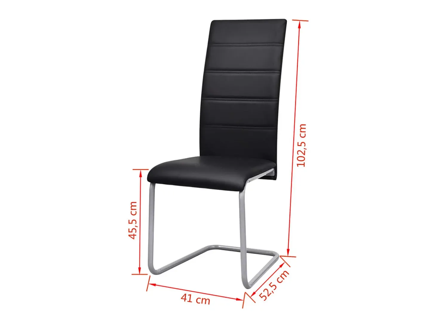 Sillas de comedor voladizas 2 unidades cuero sintético negro
