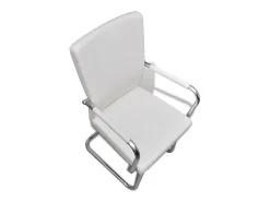 Sillas de comedor voladizas 2 unidades cuero sintético blanco