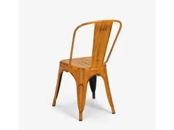sillas de diseño industrial de metal shabby chic vintage estilo steel old - Naranja