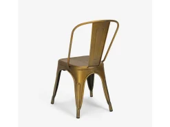 sillas de diseño industrial de metal shabby chic vintage estilo steel old - Gold