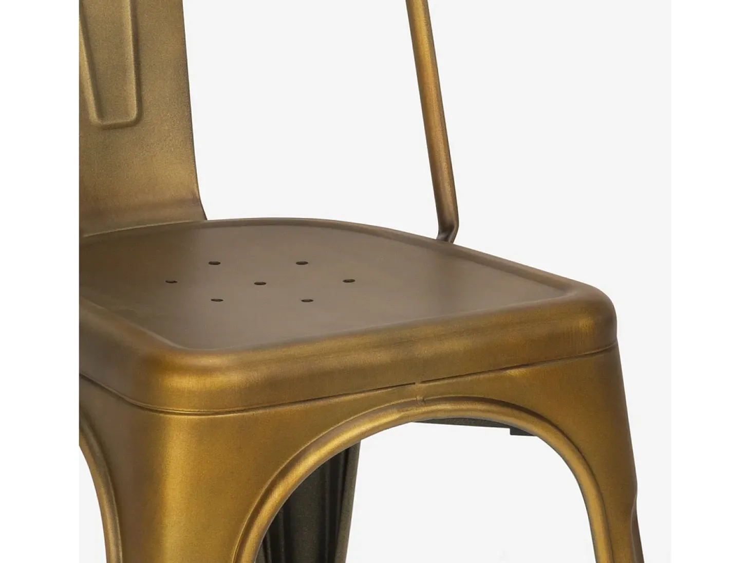 sillas de diseño industrial de metal shabby chic vintage estilo steel old - Gold