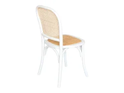 Sillas de madera y ratán vintage, set de 4 blanco