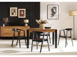 Sillas escandinavas diseño negro y madera oscura (juego de 2) BAHIA