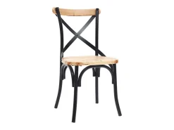 Sillas industriales en metal negro y madera (lote de 2) JAKE
