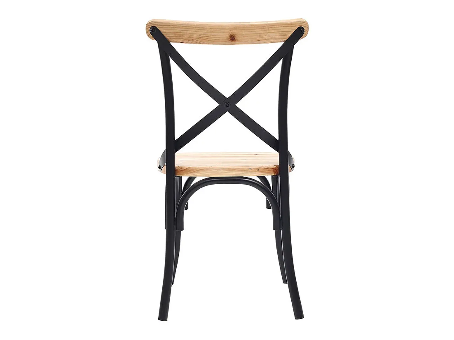 Sillas industriales en metal negro y madera (lote de 2) JAKE
