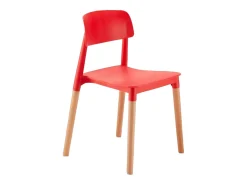 Sillas para Cocina y Bar Polipropileno y Madera Diseño Barcelona - Rojo