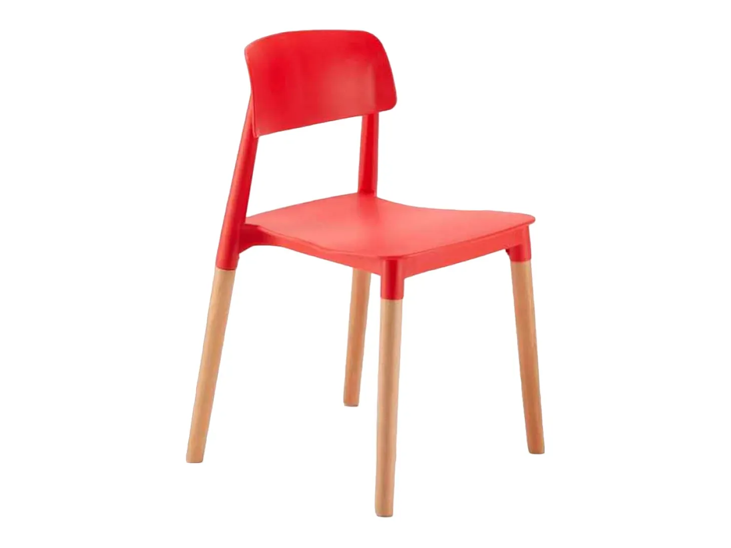 Sillas para Cocina y Bar Polipropileno y Madera Diseño Barcelona - Rojo