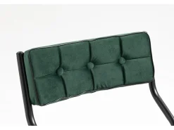 Sillas plegables de 2 piezas, sillas de comedor con cojín, acero, verde (46x47x80 cm)