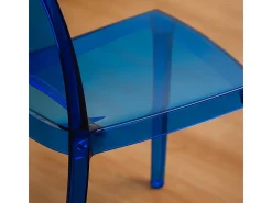 Sillas transparentes cocina bar restaurante apilable B-Side Grand Soleil - Azul Transparente